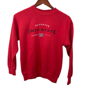 Youth Ohio State Buckeyes Football Crewneck Sweatshirt Sz M Embroidered Logo